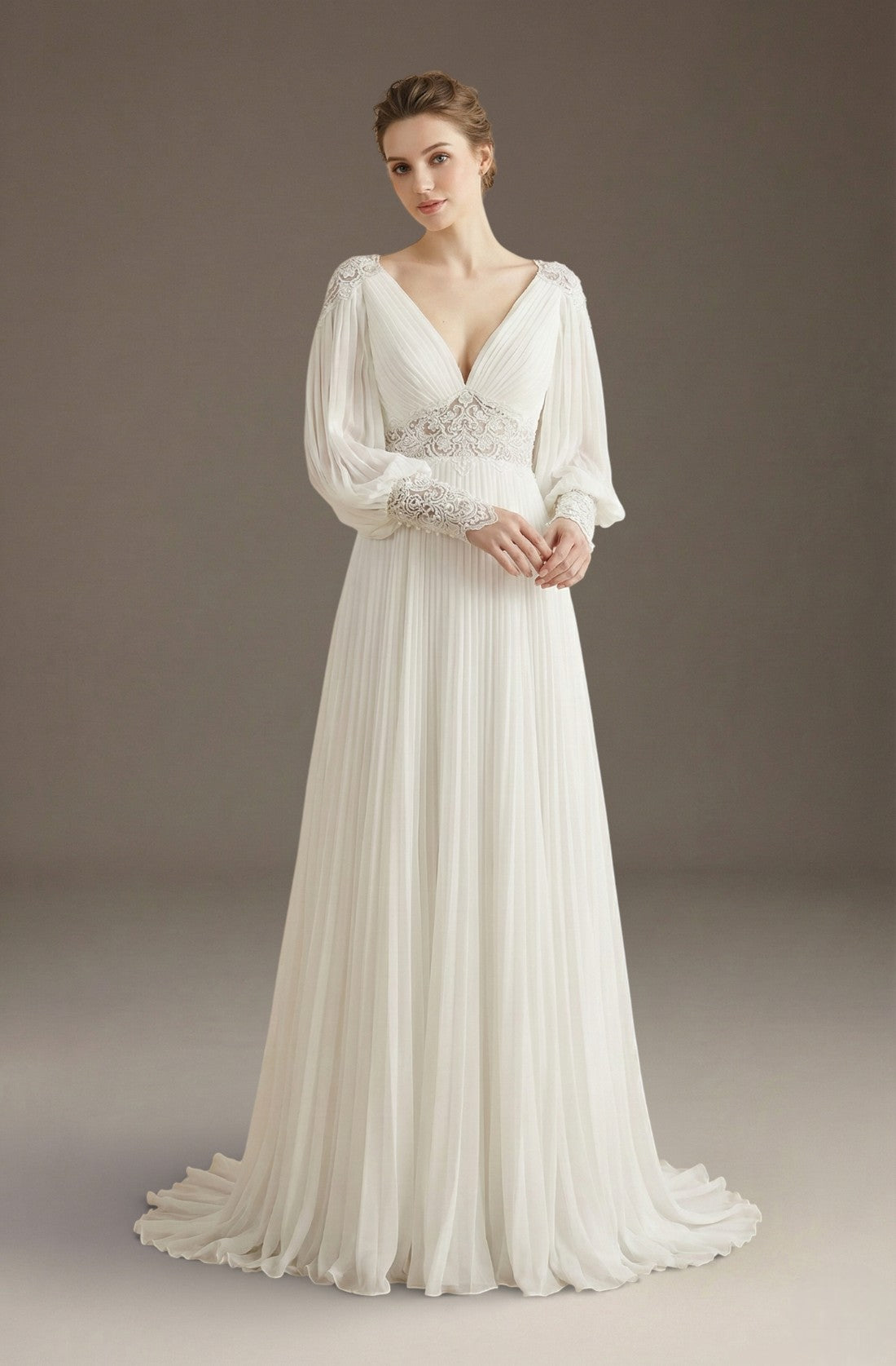 Solene Open-Back Lace Gown