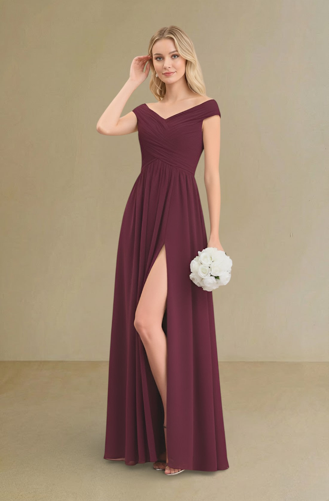 Square Collar Spaghetti Strap Evening Dress
