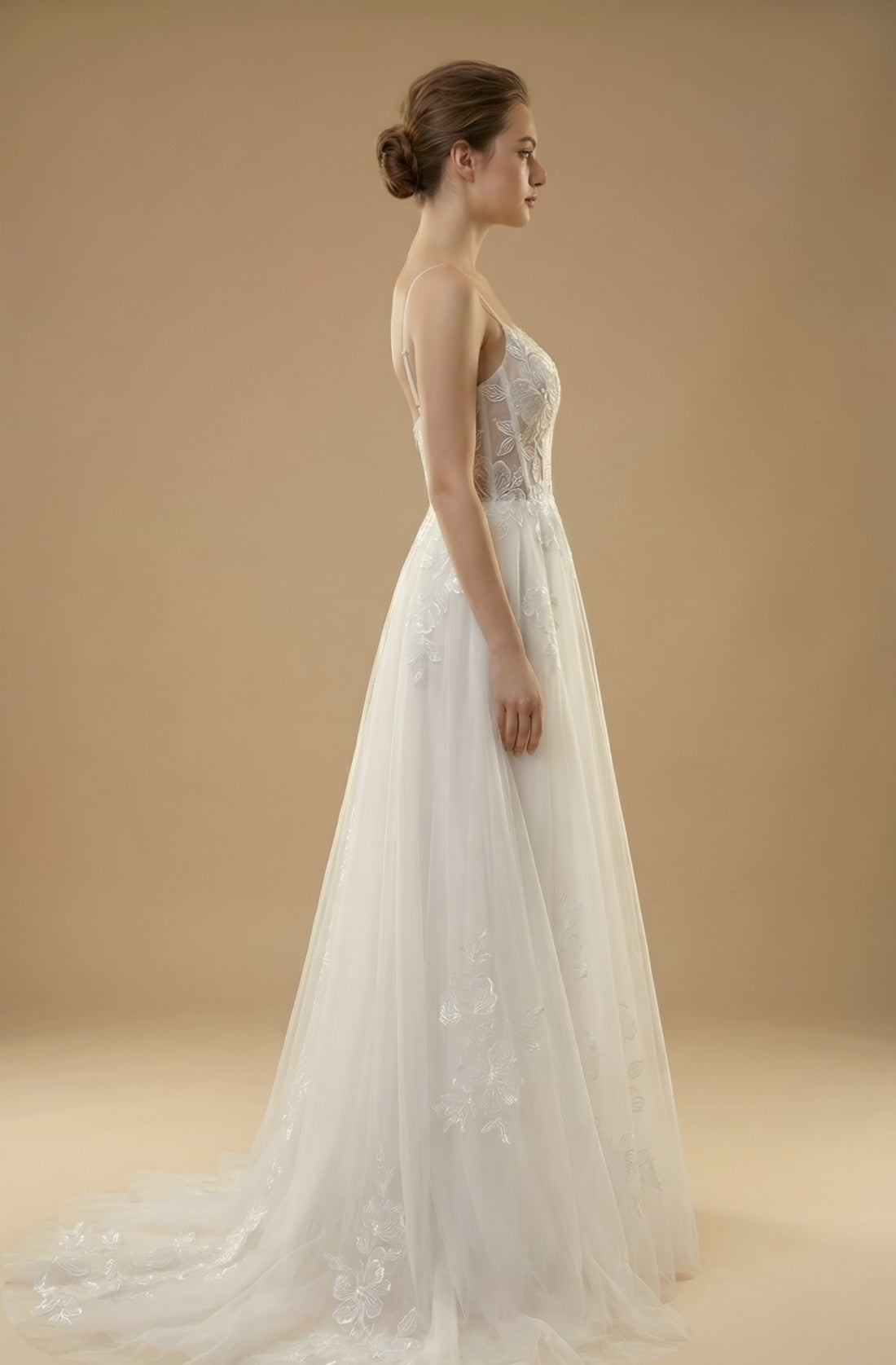 Amelisse Beaded Lace Gown